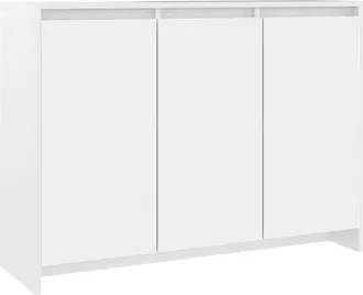 vidaXL Aparador de madera contrachapada blanco 102x33x75 cm Vidaxl