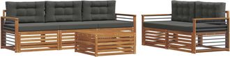 vidaXL Conjunto De Sof&aacute;s De Exterior 6 Uds. Natural Y Antracita Vidaxl
