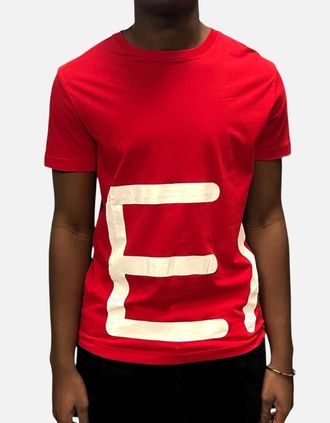 Emporio Armani Mens Wrap Logo T Shirt - Red - Size: 40