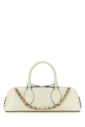 Valentino Garavani Ivory Leather Rockstud East West Handbag