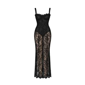Twentyfourhaitch Vireyan Tubino Midi - - Dresses - Donna - Nero - M