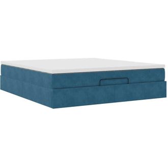 vidaXL Vidaxl - Estructura De Cama Otomana Colch&oacute;n Azul Oscuro 180x200 Cm