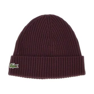Lacoste Gorro de lana cepillada de punto acanalado - Accessories - Hombre - Marr&oacute;n - ONE SIZE