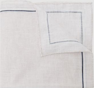 Reiss Stone Linen Pocket Square