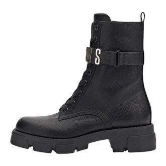 Guess Madox Combat Boots - female - Guess - Lace-up Boots - Black - 6 UK - Shoes