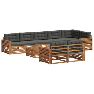 vidaXL Conjunto De Sof&aacute;s De Exterior 9 Pcs Natural Y Antracita Vidaxl