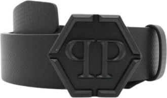 Philipp Plein Leren Riem - unisex - Riemen - Zwart - 105 CM - Leer - Accessoires
