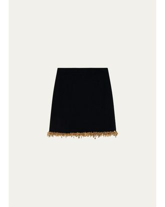 SIMKHAI Wendy Beaded A-Line Mini Skirt