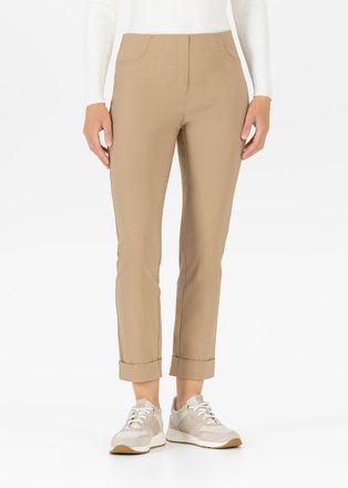 Stehmann 3/4-Hose STEHMANN Igor, Damen, Gr. 34, N-Gr, braun (camel), Web, Obermaterial: 72% Viskose, 25% Polyamid, 3% Elasthan, figurbetont 3/4-L&auml;nge, Hosen 3/