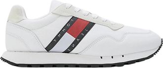 Tommy Jeans Retro Sneakers in wit kunstleer - Heren - Sneakers - Wit - 41 EU - Leer - Schoenen