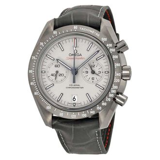 Omega Speedmaster Professional Grey Side of the Moon Chronograph Automatic Sandblasted Platinum Dial Grey Leather Mens Watch 311.93.44.51.99.001