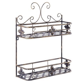 Beliani Beliani - Estanter&iacute;a De Metal Negro 52 Cm Ba&ntilde;o Pared Envejecido Vintage Marayes