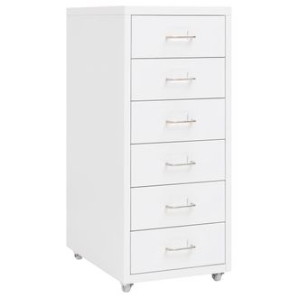 vidaXL Armario Archivador M&oacute;vil Metal Blanco 28x41x69 Cm Vidaxl