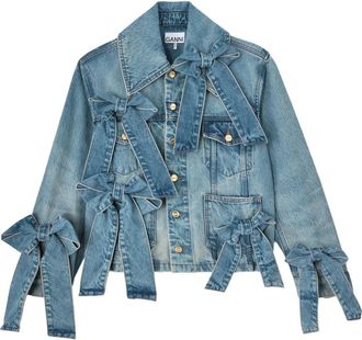 Ganni Giacca denim con decorazione - Blu
