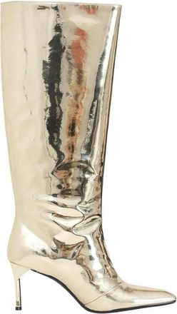 A|X Armani Exchange Gold Rubber Womens Patent Boot