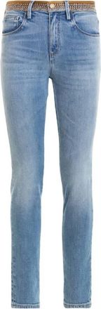 Roberto Cavalli Python Print Belt Denim Jeans, Brand Size 42 ( US Size 8 )