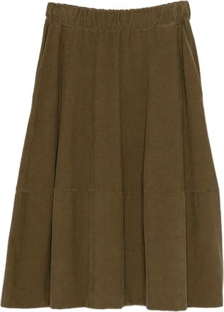 Labo Art Gonna a coste con vita elasticizzata - Verde