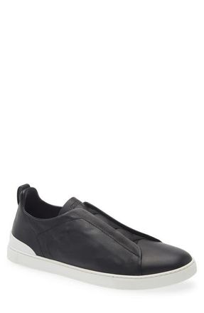 Ermenegildo Zegna Triple Stitch Secondskin Sneaker in Black at Nordstrom, Size 12.5Us
