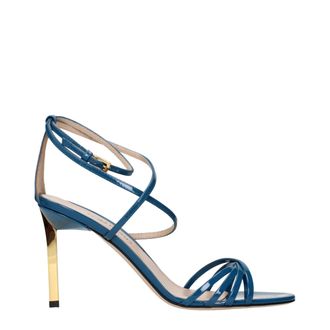 Tom Ford Blue Leather Stiletto Heel Womens Sandals