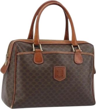 Celine Pre-owned Handbags, female, Brown, Size: ONE SIZE Pre-owned Vintage Canvas Hand Bag