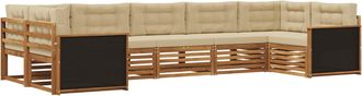vidaXL Conjunto De Sof&aacute;s De Exterior 7 Uds. Natural Y Beige Vidaxl