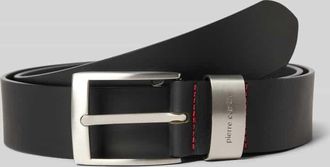 Pierre Cardin Ledergürtel mit matter Schließe in Black, Größe 105
