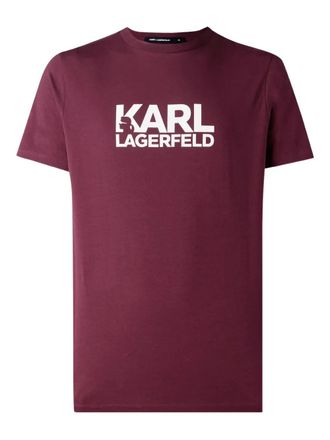 Karl Lagerfeld logo T-shirt - men - Cotton - L - Red