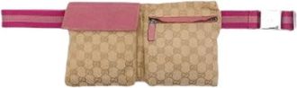 Gucci Pre-owned Canvas Belt Bag - Dames - Vintage Heuptassen - Beige - ONE Size - Leer - Vintage