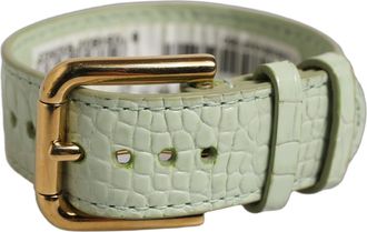 Dolce & Gabbana Croc-Embossed Leather Belt - Green