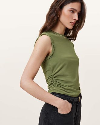 AllSaints Main: 45% Cotton, 45% Modal, 10% Elastane West Sleeveless Tank Top, Size: M