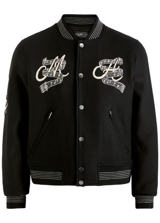 Amiri Hollywood Music Club Wool-blend Bomber Jacket - Black - S