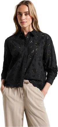 Street One Dames, Blouses & Shirts, Zwart, Maat: L Katoen