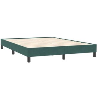 vidaXL Estructura Cama Sin Colch&oacute;n Terciopelo Verde Oscuro 140x190 Cm Vidaxl