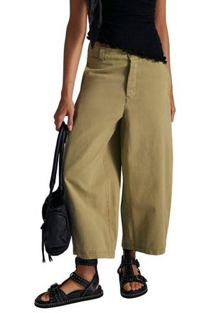 Free People Lay Down Ankle Wide Leg Chinos in Aloe at Nordstrom, Size 10