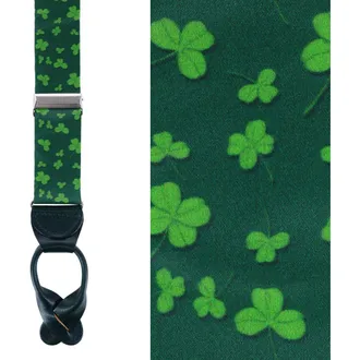Trafalgar Store Green Shamrock Silk Button End Brace at Nordstrom