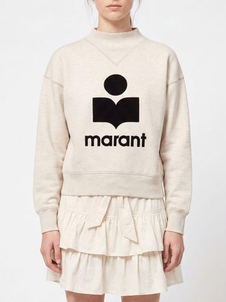 Isabel Marant Crewneck Cotton Sweatshirt with Contrast Lettering Logo