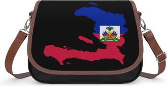 Generic Flag Map of Haitians Small Womens Crossbody Bags Shoulder Handbag with Adjustable Strap for Travel