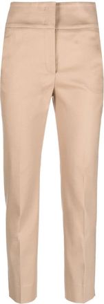 PESERICO slim-fit cropped trousers - women - Viscose/Spandex/Elastane/Cotton/Polyester/Cotton - 48 - Neutrals