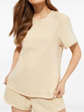 IXIAH Signature 2021 T-shirt met borduurwerk - Beige