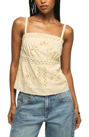 Lucky Brand Festival Lace & Eyelet Embroidery Camisole in Vintage Cream at Nordstrom, Size X-Large