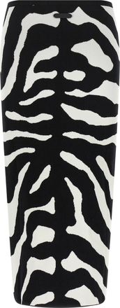 Moschino Zebra Intarsia Skirt - Black