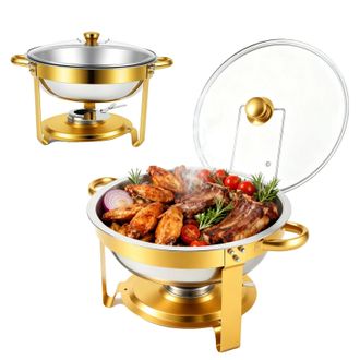 OEM Servidor De Buffet, Acero Inoxidable, Capacidad De 5 Cuartos De Gal&oacute;n, Paquete De 2