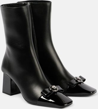 Versace Gianni Ribbon 70 leather ankle boots