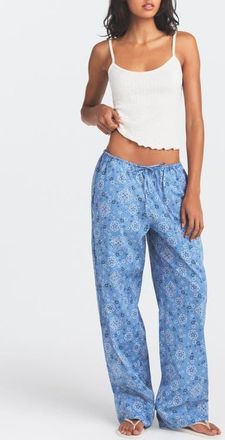 SKIMS Stretch Cotton Poplin Pajama Pants in Arctic Bandana at Nordstrom, Size X-Large