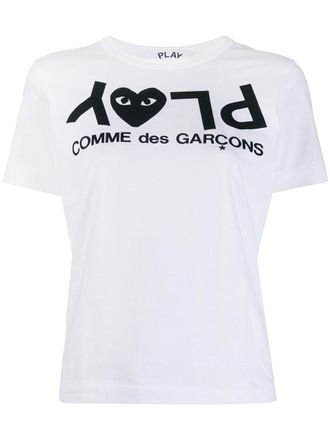 Comme Des Gar&ccedil;ons PLAY logo T-shirt - women - Cotton - M - White