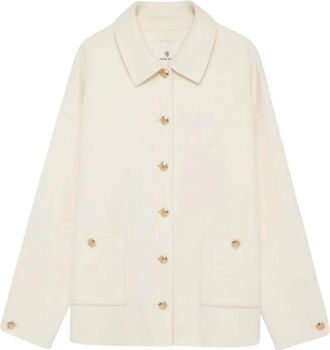 Anine Bing Luca Jacket Cashmere Blend - Dames - Zomerjassen - Wit - S - Wol - Jassen
