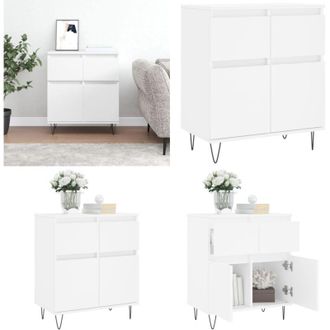 vidaXL Credenza Bianca 60x35x70 cm in Legno Multistrato - Credenza bianca - Credenza multistrato