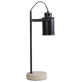 Beliani L&aacute;mpara De Mesa De Metal Negro 37 Cm Pantalla Ajustable Base De Hormig&oacute;n Moderna Mundaka