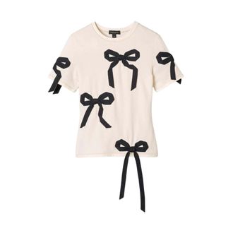 Marc Jacobs T-Shirts, female, White, Size: M Bow Shrunken Tee