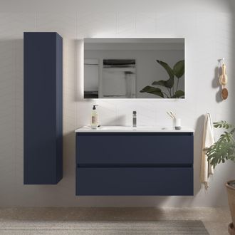 Cygnus Bath Salgar - Mueble Ba&ntilde;o Bequia 100cm Y Lavabo Azul 100x45x56